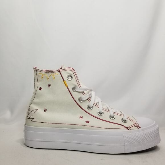 Converse Women's CTAS Lift Platform Western Stitch Size 8.5 Cream A13395C NWT - Picture 5 of 10